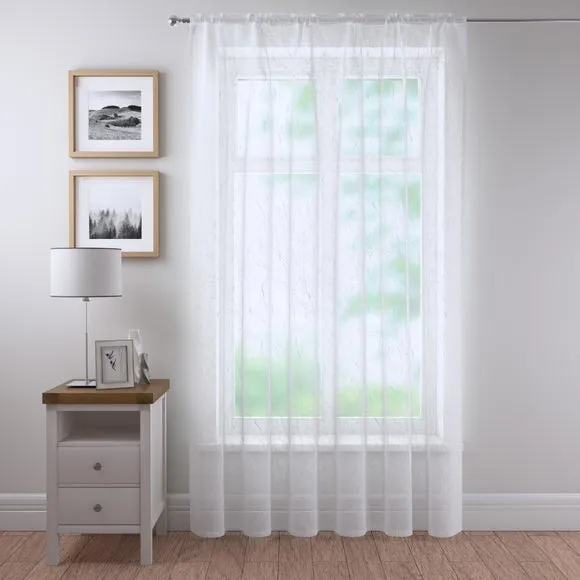 Single Voile Panel with Slot Top - White