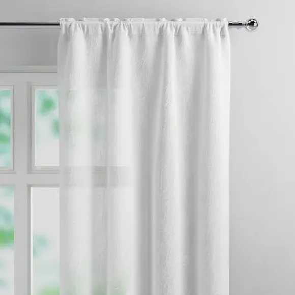 Single Voile Panel with Slot Top - White