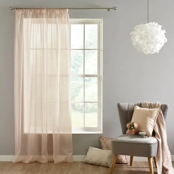 Single Voile Panel with Tape Top - Blush