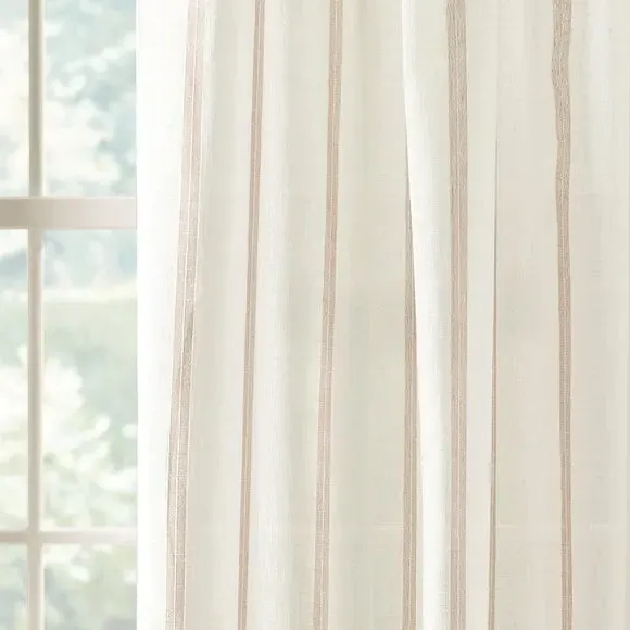 Single Voile Panel with Tape Top - Blush, Boucle