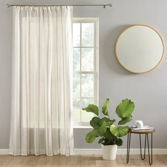 Single Voile Panel with Tape Top - Blush, Boucle
