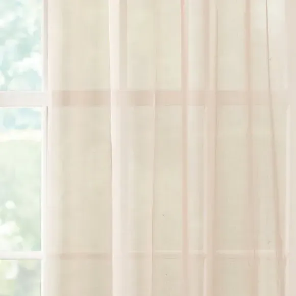 Single Voile Panel with Tape Top - Blush