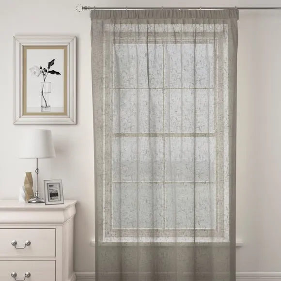 Single Voile Panel with Tape Top - Dove