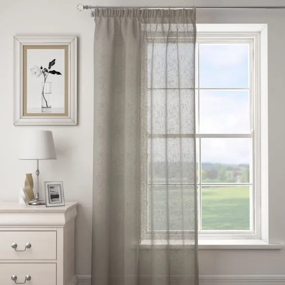 Single Voile Panel with Tape Top - Dove