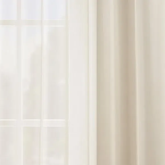 Single Voile Panel with Tape Top - Ivory