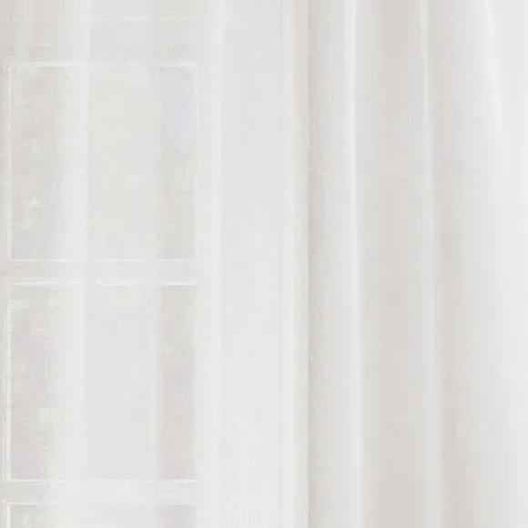 Single Voile Panel with Tape Top - White
