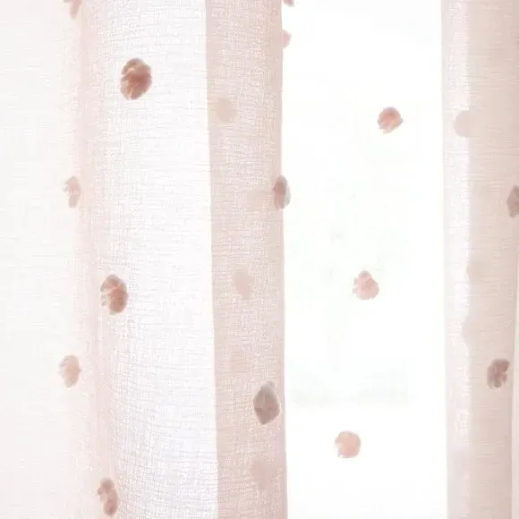 Single Voile Panel with Tufted Texture - Pink