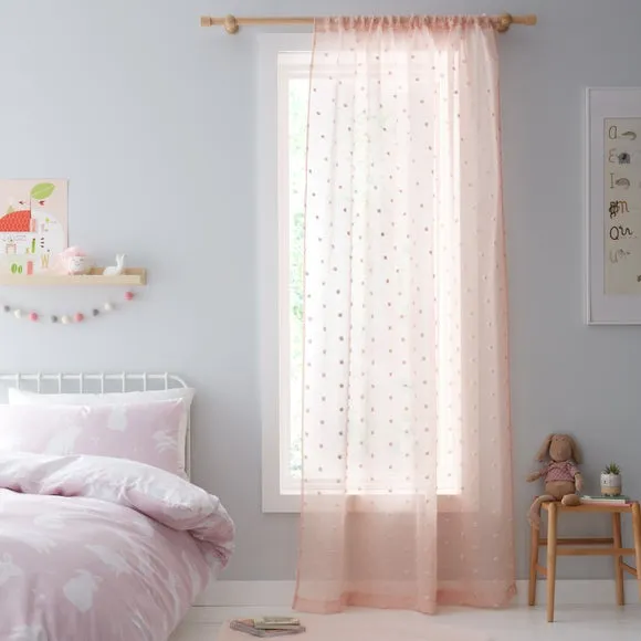 Single Voile Panel with Tufted Texture - Pink image