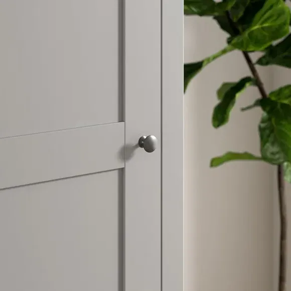 Single Wardrobe with Double Rail - Grey