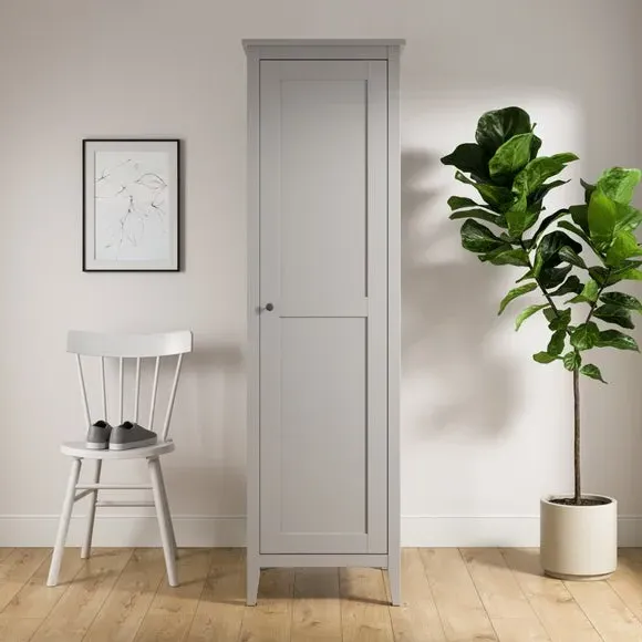 Single Wardrobe with Double Rail - Grey image