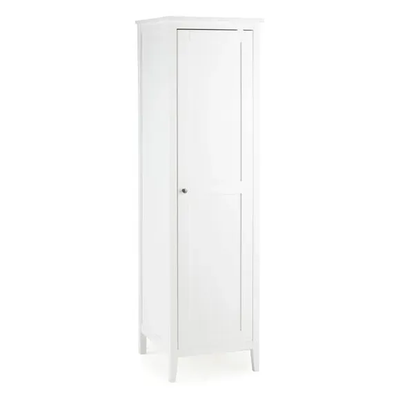 Single Wardrobe with Double Rail - White