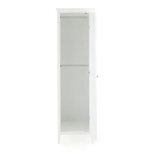 Single Wardrobe with Double Rail - White