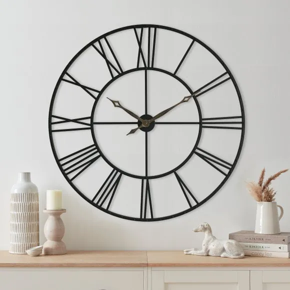 Skeleton Wall Clock - Black, Metal image
