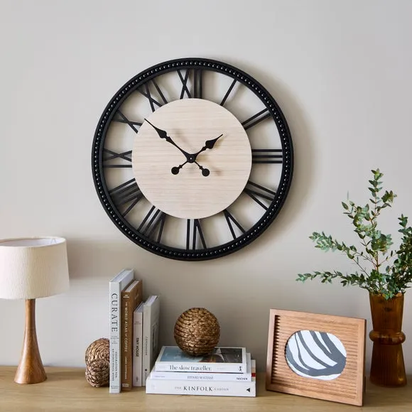 Skeleton Wall Clock - Black, Wood image
