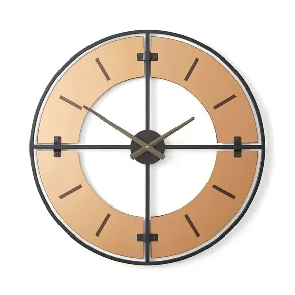 Skeleton Wall Clock - Gold, Metal