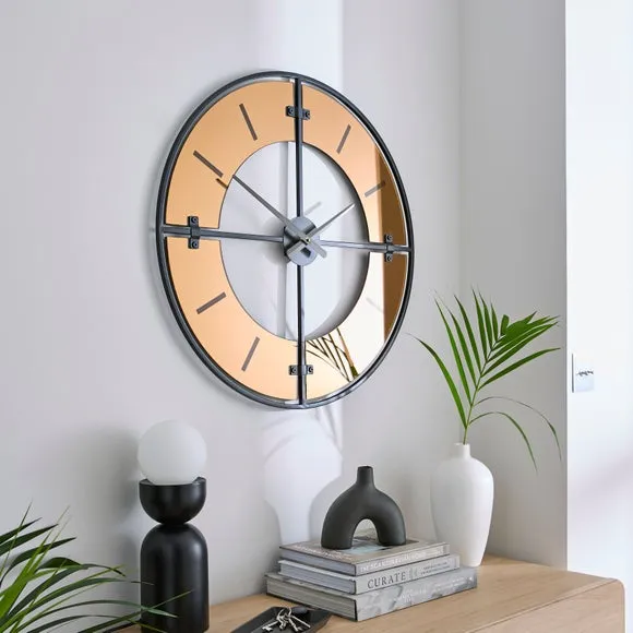 Skeleton Wall Clock - Gold, Metal image