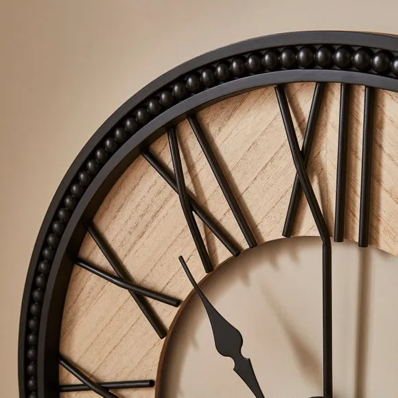 Skeleton Wall Clock with Silent Movement - Black