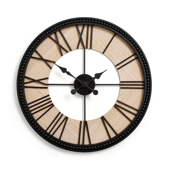 Skeleton Wall Clock with Silent Movement - Black