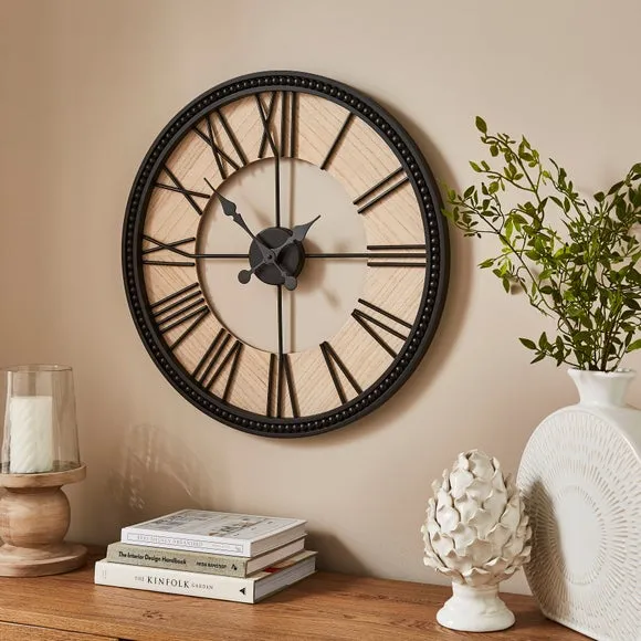 Skeleton Wall Clock with Silent Movement - Black image