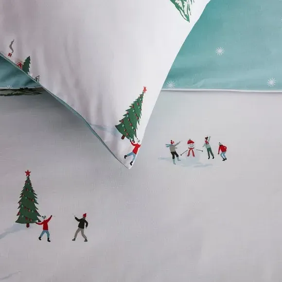 Ski Scene Quilt Cover Set - Multicolor, Polycotton