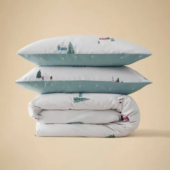 Ski Scene Quilt Cover Set - Multicolor, Polycotton