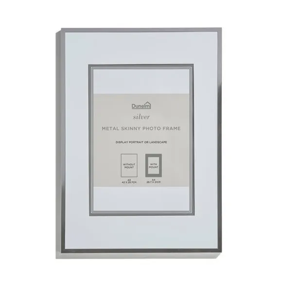 Skinny Photo Frame - Silver, Metal