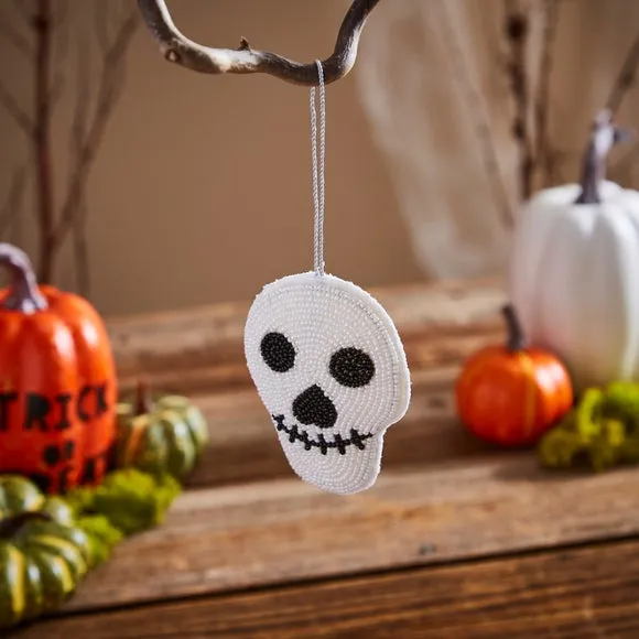 Skull Hanging Decoration - White, Beaded image