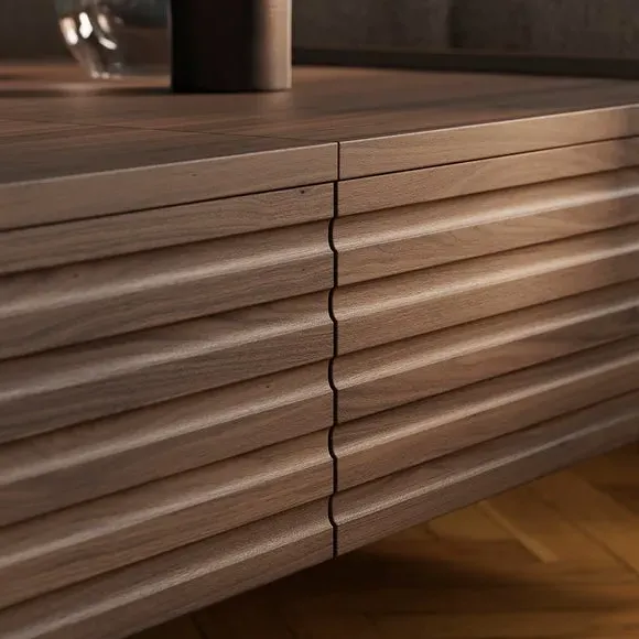 Sliding Coffee Table with Storage - Walnut