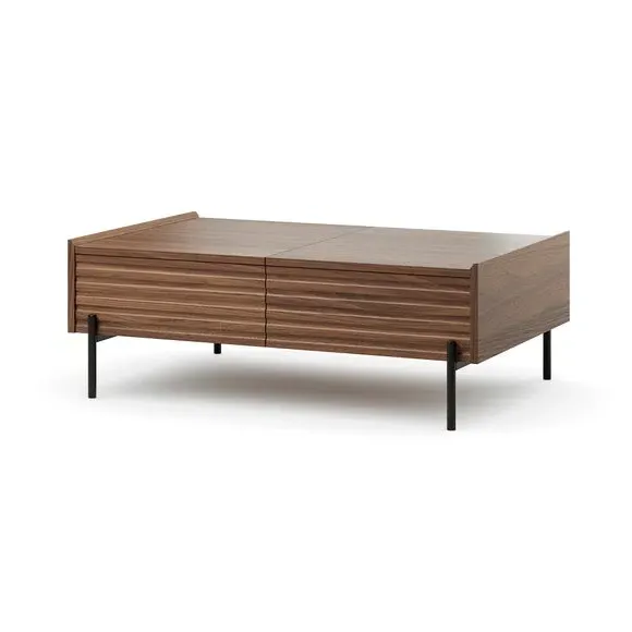 Sliding Coffee Table with Storage - Walnut