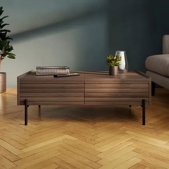 Sliding Coffee Table with Storage - Walnut image