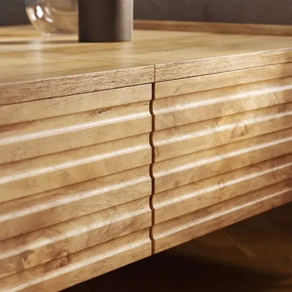 Sliding Coffee Table with Storage - Wood