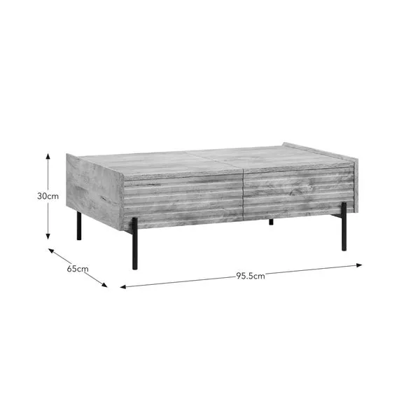 Sliding Coffee Table with Storage - Wood