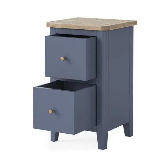 Slim Bedside Table - Blue, Pine