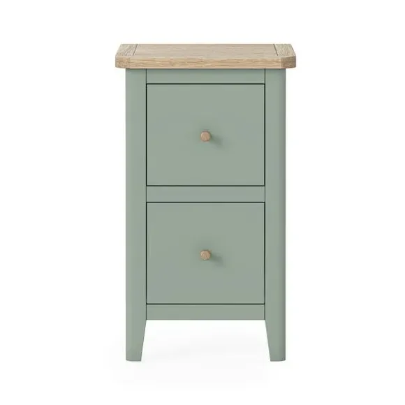 Slim Bedside Table - Green, Pine