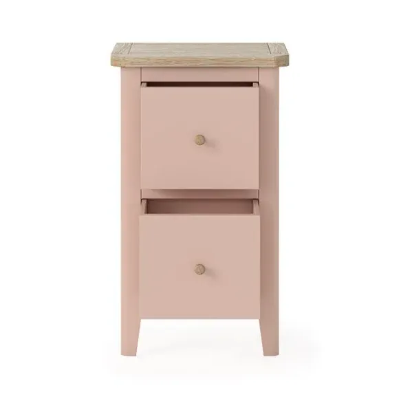 Slim Bedside Table - Pink, Pine