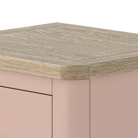 Slim Bedside Table - Pink, Pine
