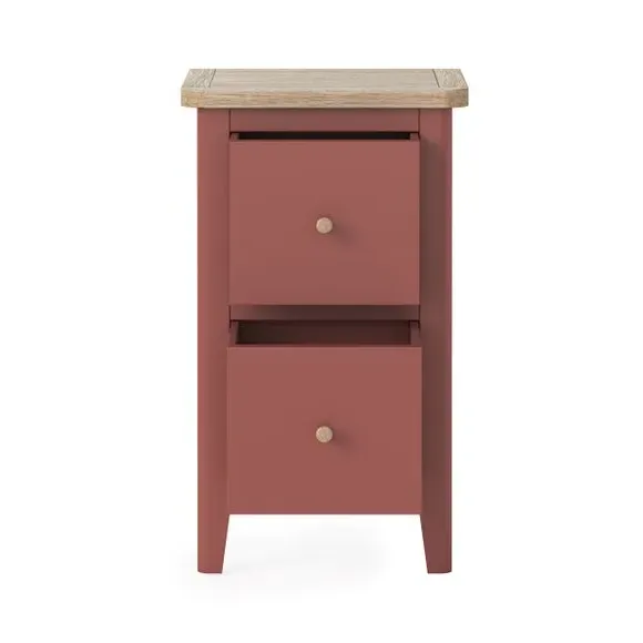 Slim Bedside Table - Redwood, Pine