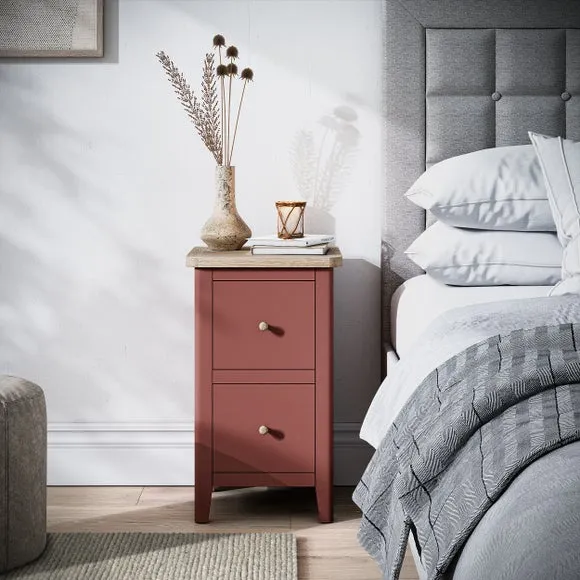Slim Bedside Table - Redwood, Pine
