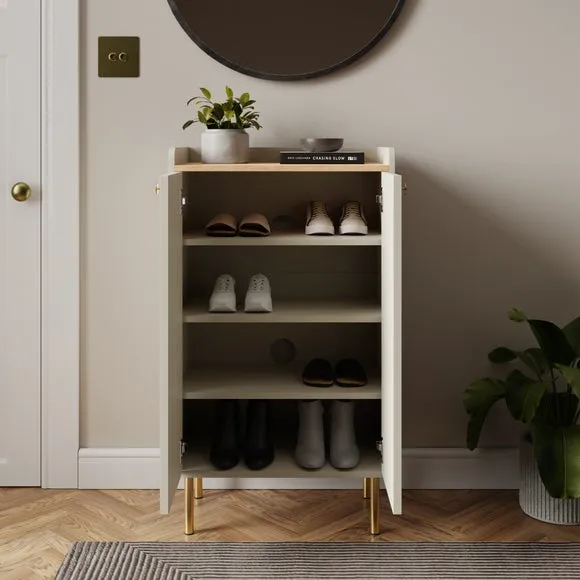 Slim Hallway Unit with Storage - Natural, Oak