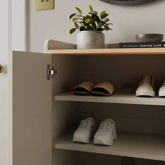 Slim Hallway Unit with Storage - Natural, Oak