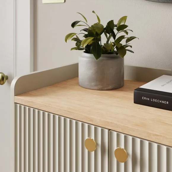 Slim Hallway Unit with Storage - Natural, Oak