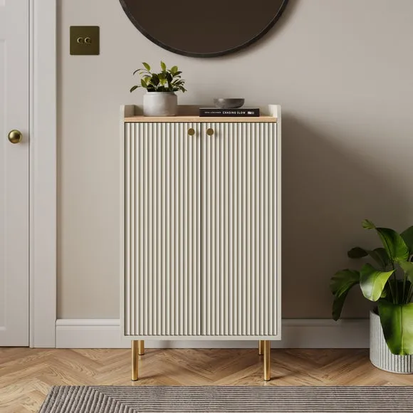 Slim Hallway Unit with Storage - Natural, Oak