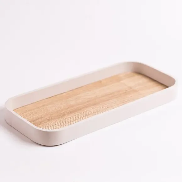 Slim Tray with Painted Rim - Sandstone