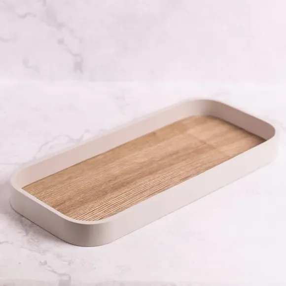 Slim Tray with Painted Rim - Sandstone image