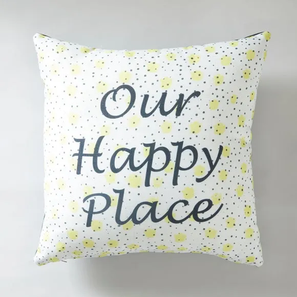 Slogan Cushion with Zip Cover - Multicolor