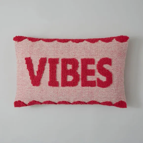 Slogan Cushion with Zip - Fuschia, Polyester
