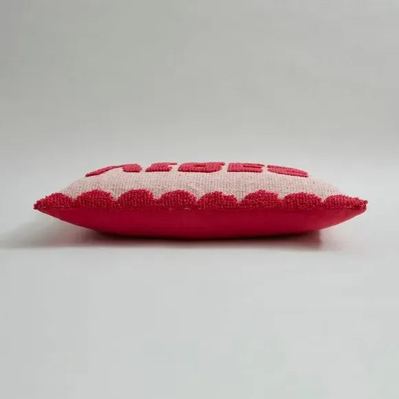 Slogan Cushion with Zip - Fuschia, Polyester