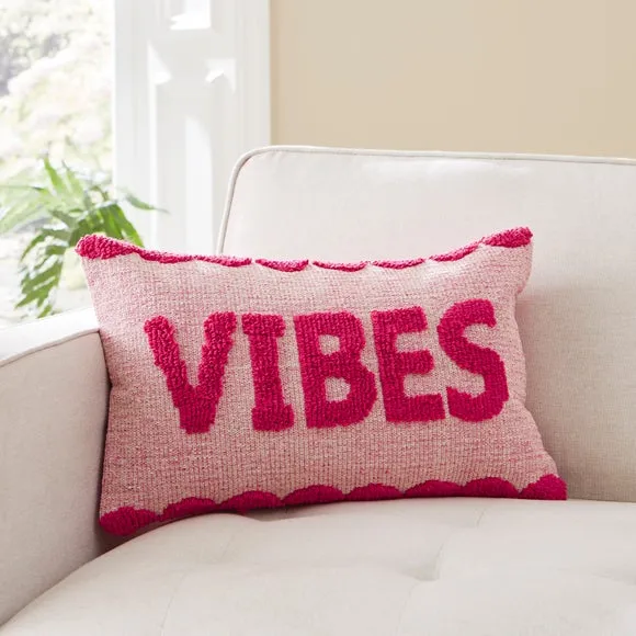 Slogan Cushion with Zip - Fuschia, Polyester image