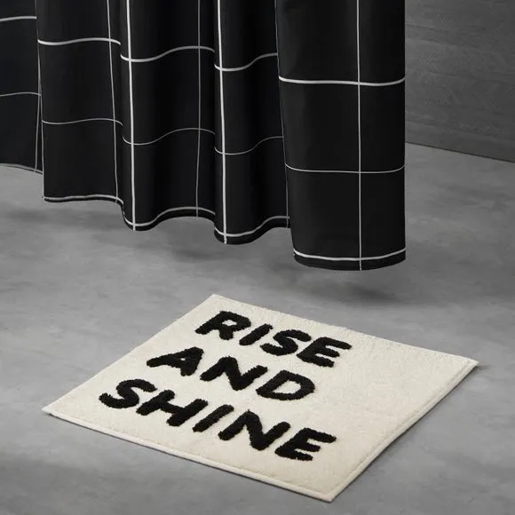 Slogan Shower Mat with Non-Slip - Black/White image