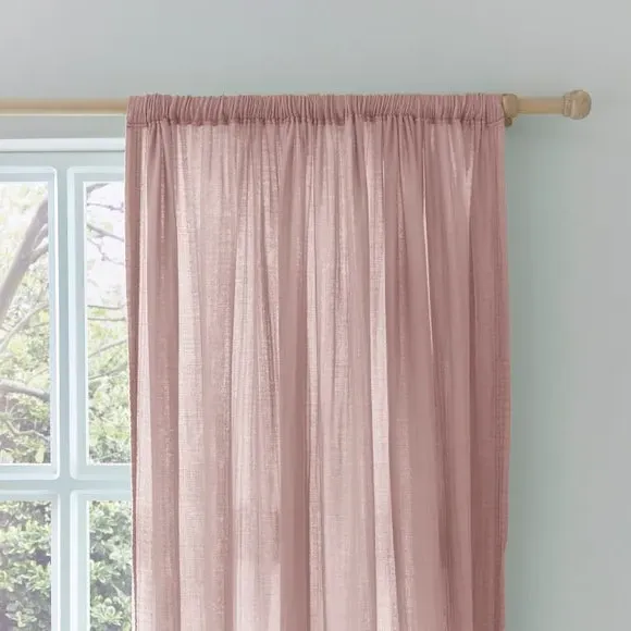 Slot Top Curtains - Blush, Cotton Muslin image